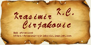 Krasimir Ćirjaković vizit kartica